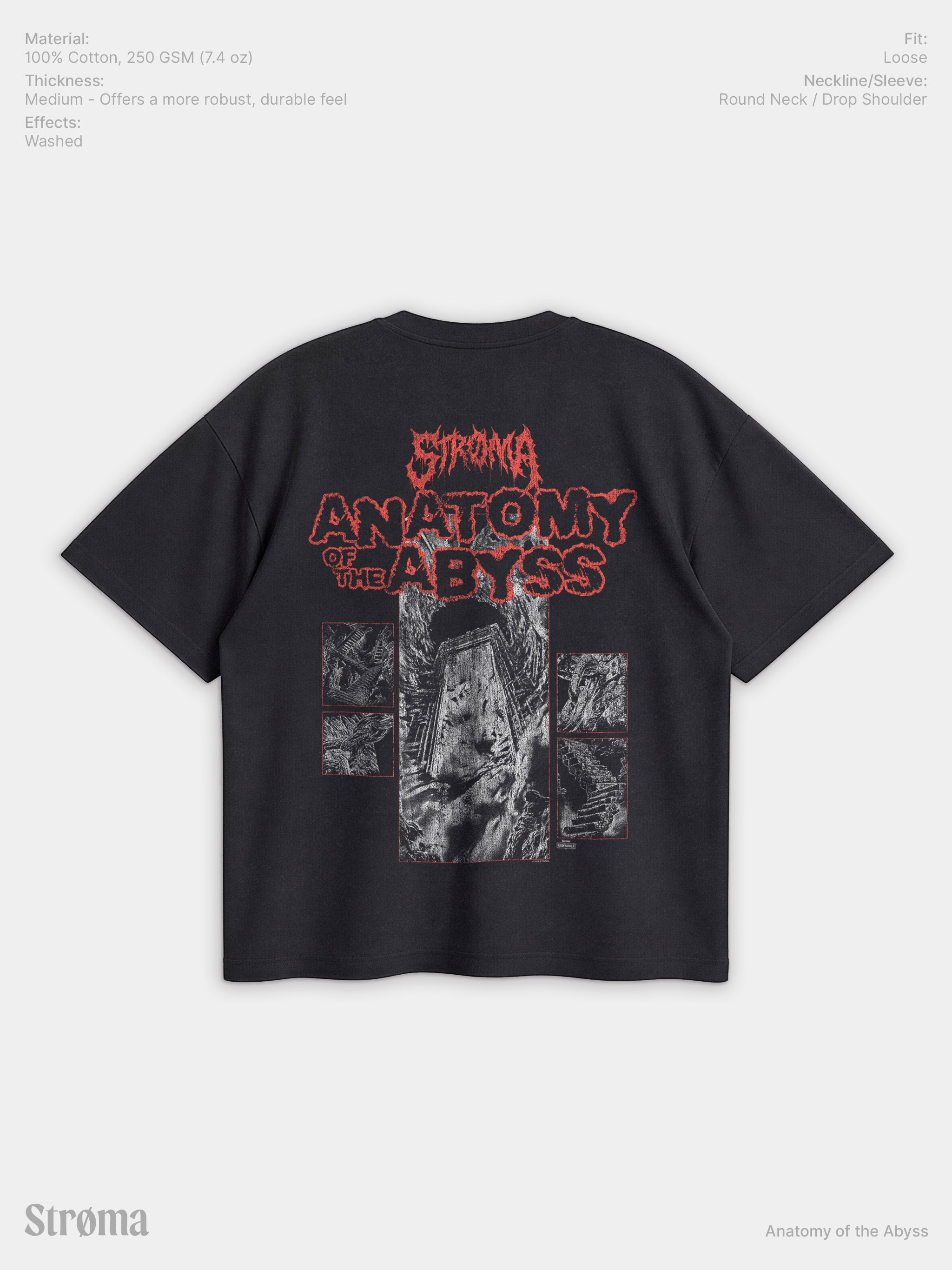 Anatomy Of The Abyss Enzyme Washed T-Shirt