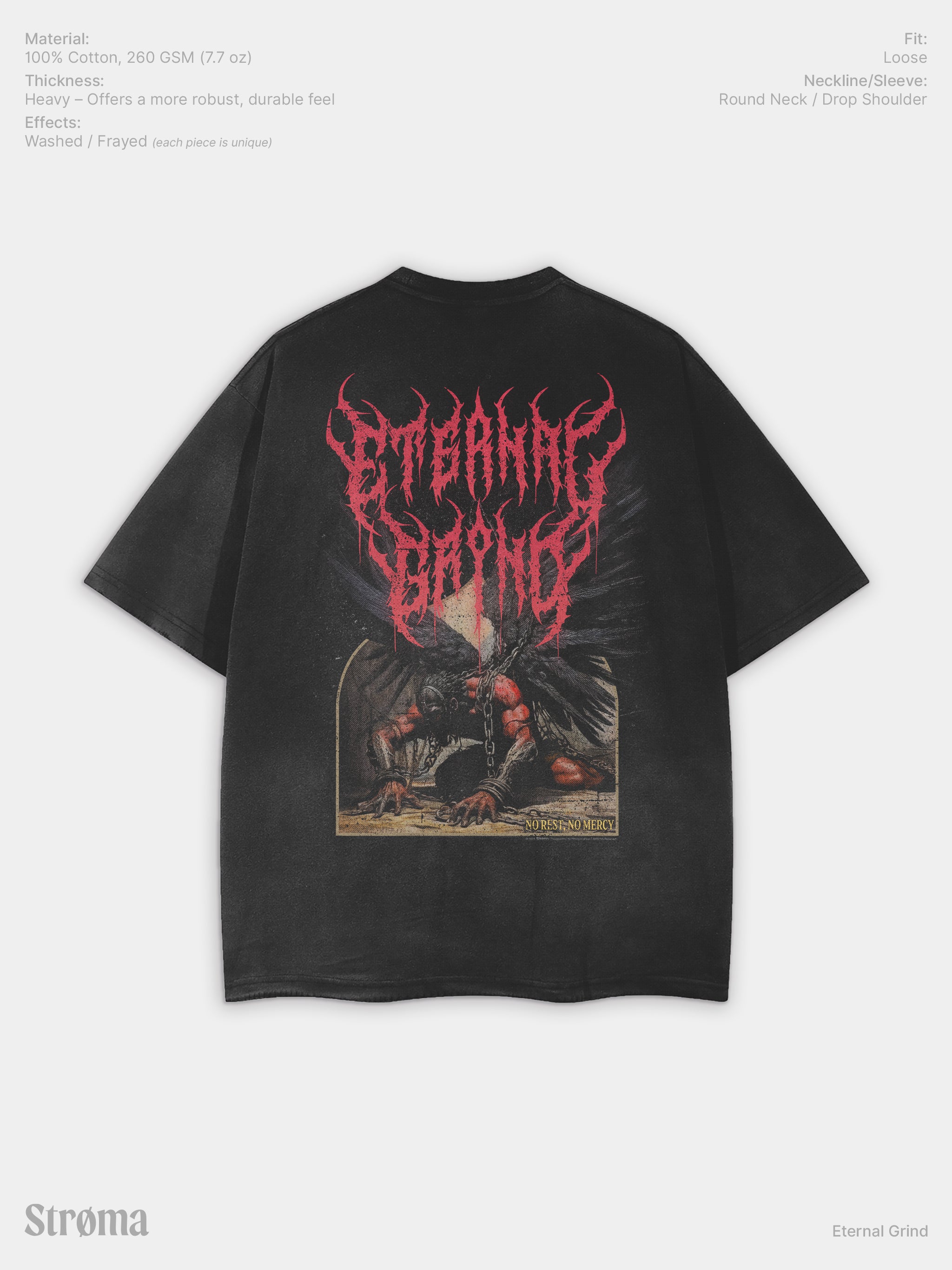 Eternal Grind Vintage Washed Hand Frayed T-Shirt