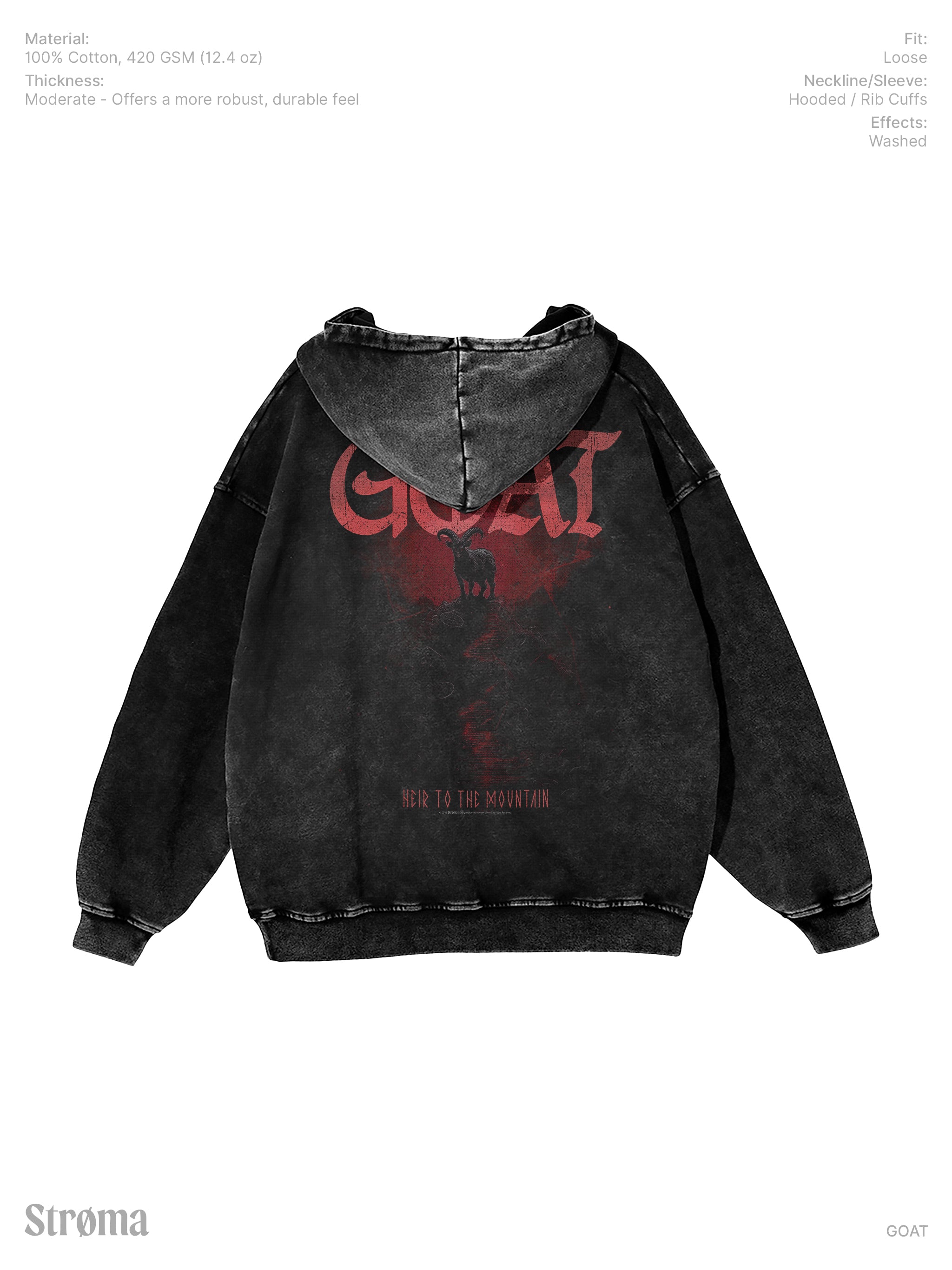 GOAT Snow Washed Hoodie