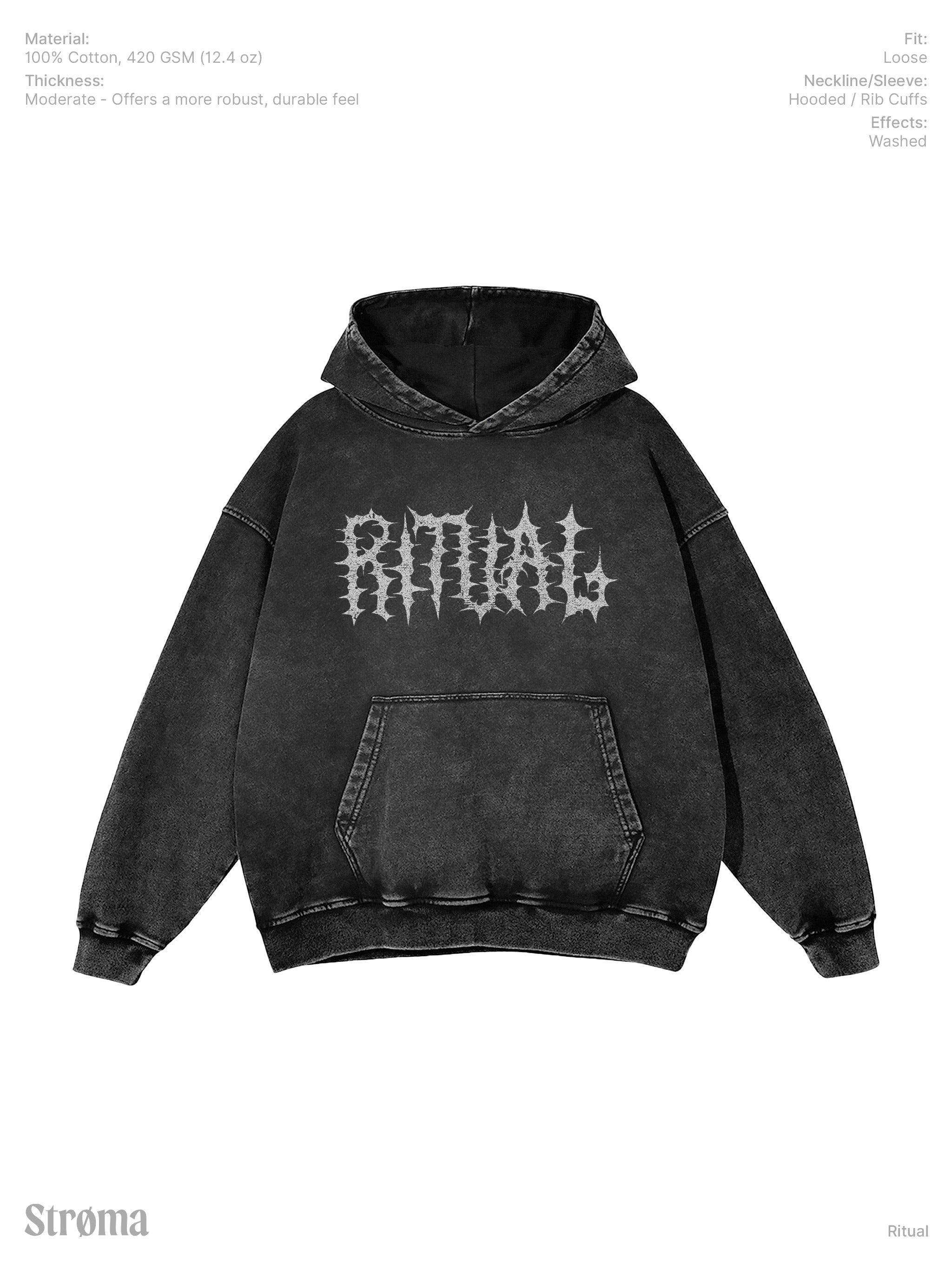 Ritual Snow Washed Hoodie